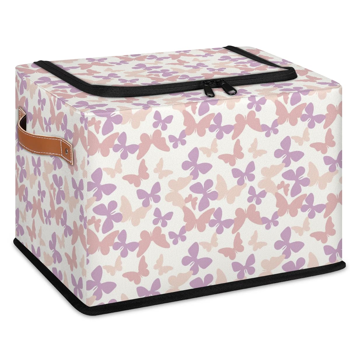 YoCosy toy box with lid collapsible pink purple floral for dust-free storage
