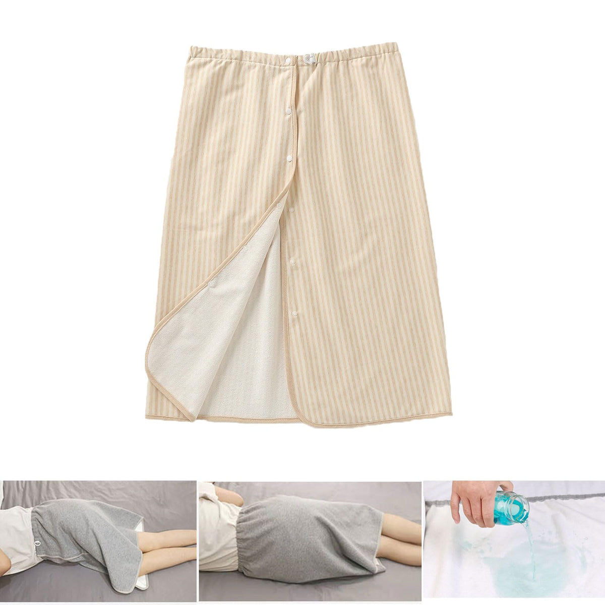 Yodilala diaper skirt full-open design with snaps for easy wear and checks
