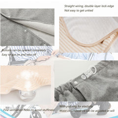 Yodilala diaper skirt pink side view for quiet, secure sleep during all-night protection.