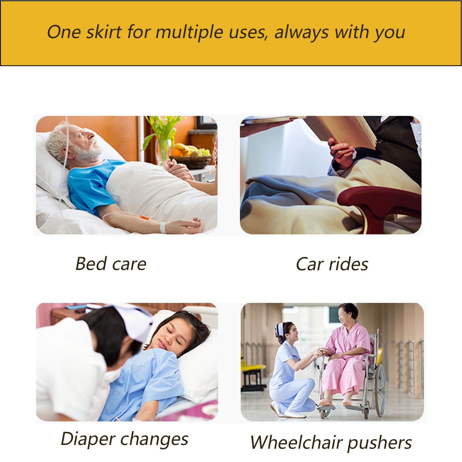Yodilala diaper skirt use cases for elderly, menstruation, and children