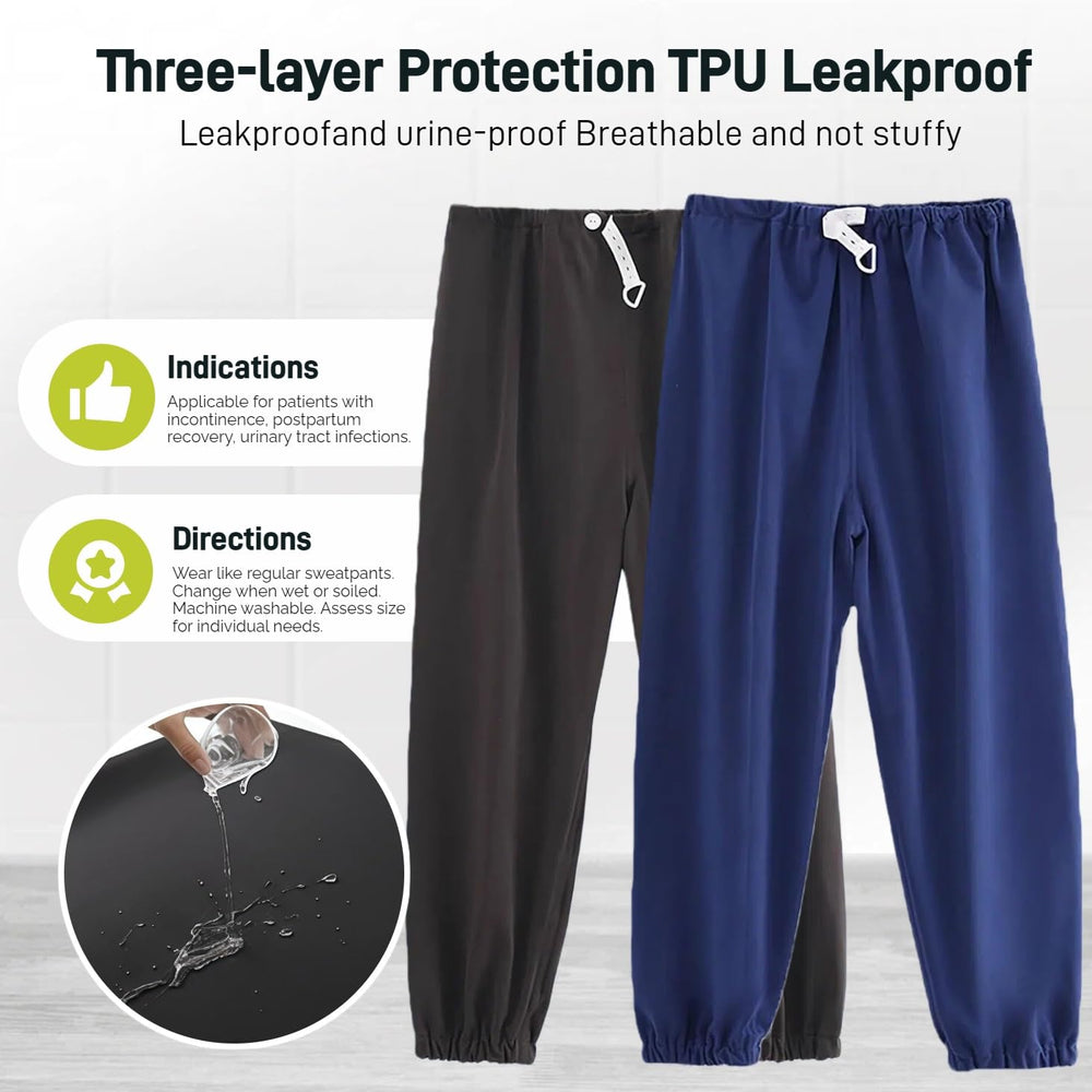 Yodilala gray XL pants, TPU middle layer close-up, protects against leaks