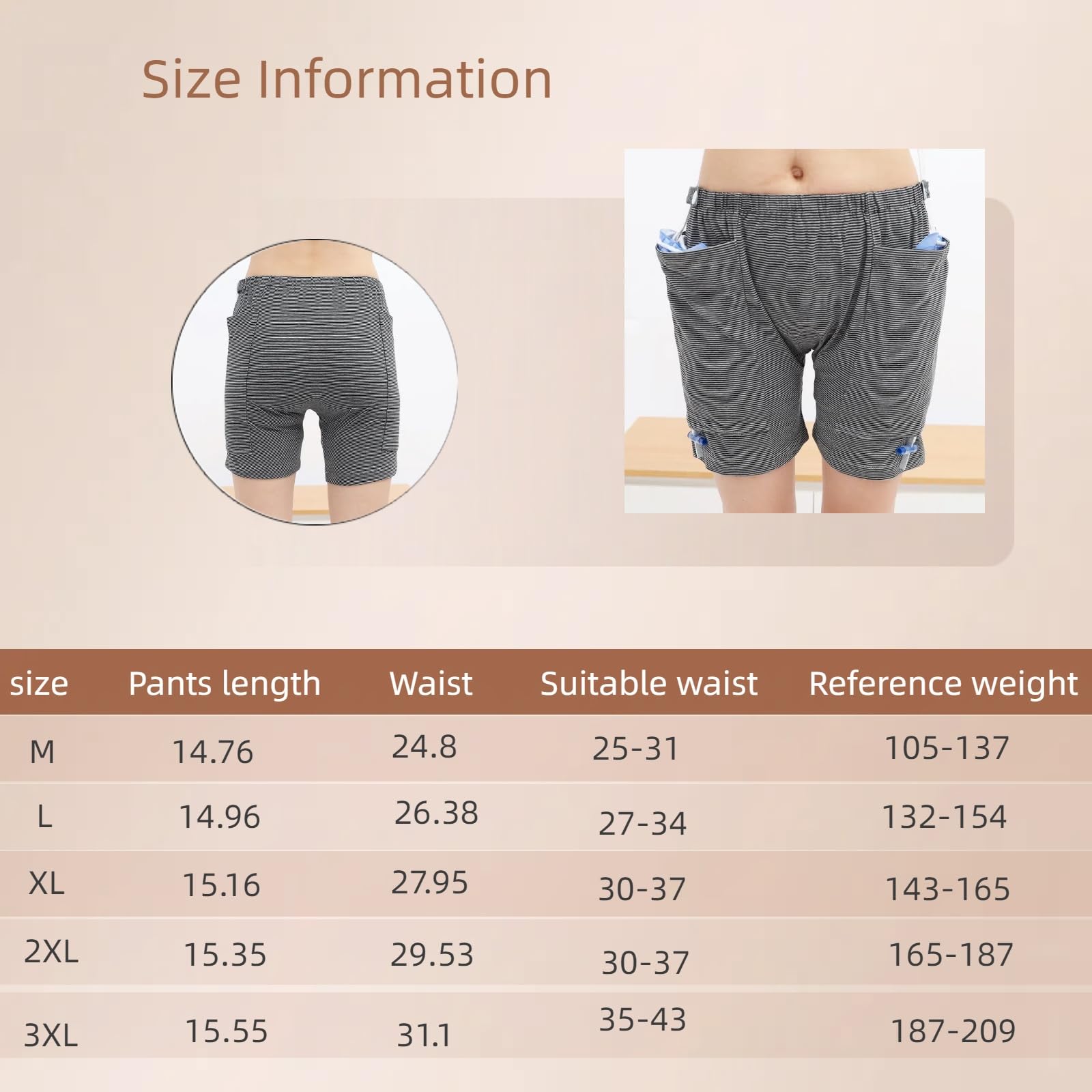 Yodilala urinary bag pants discreet fit under clothing from the back view