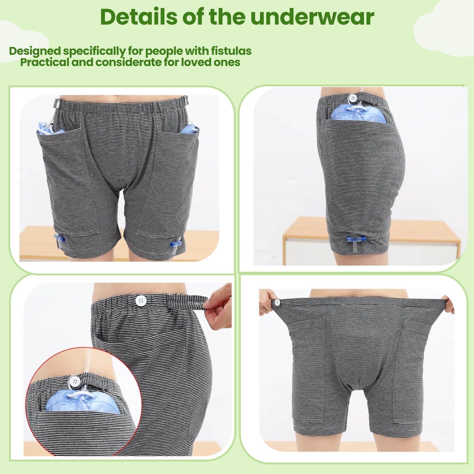 Yodilala urinary bag pants underwear-style design for skin-friendly comfort