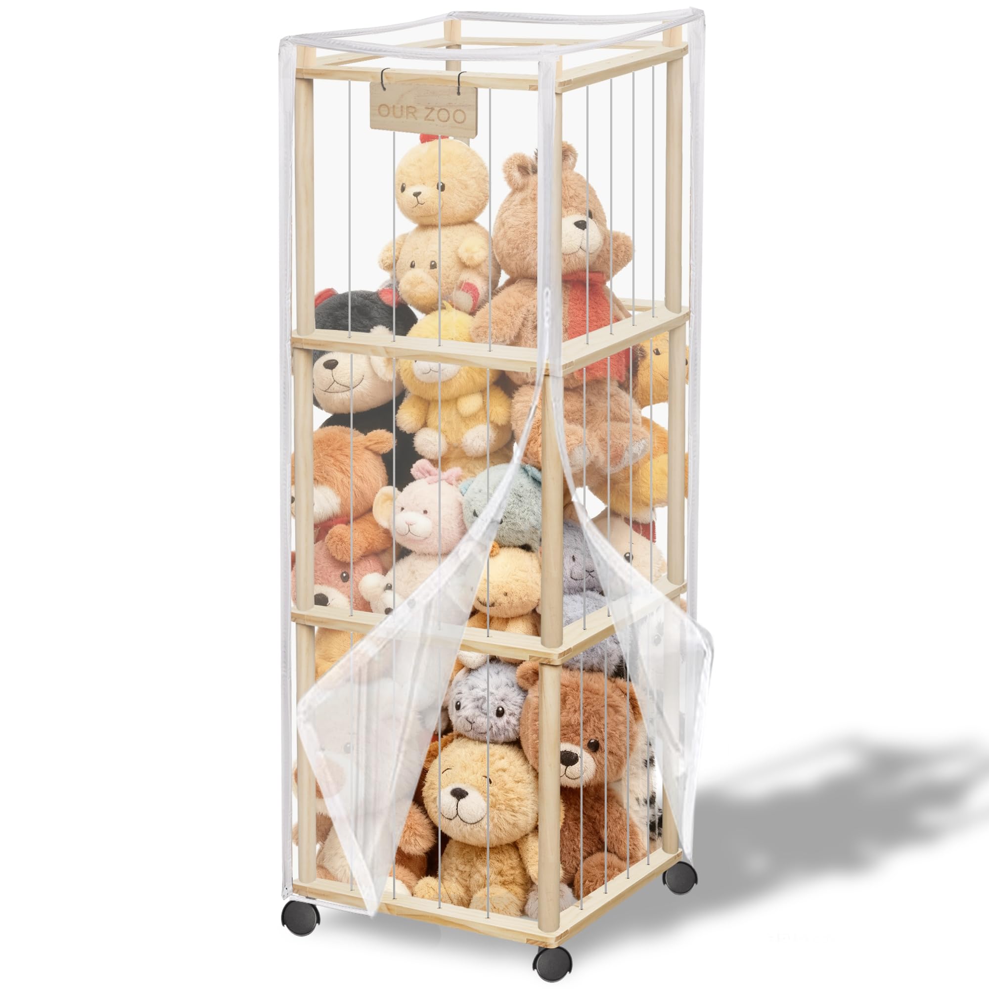 YOFIT 56-inch toy organizer with wheels for easy playroom cleanup.