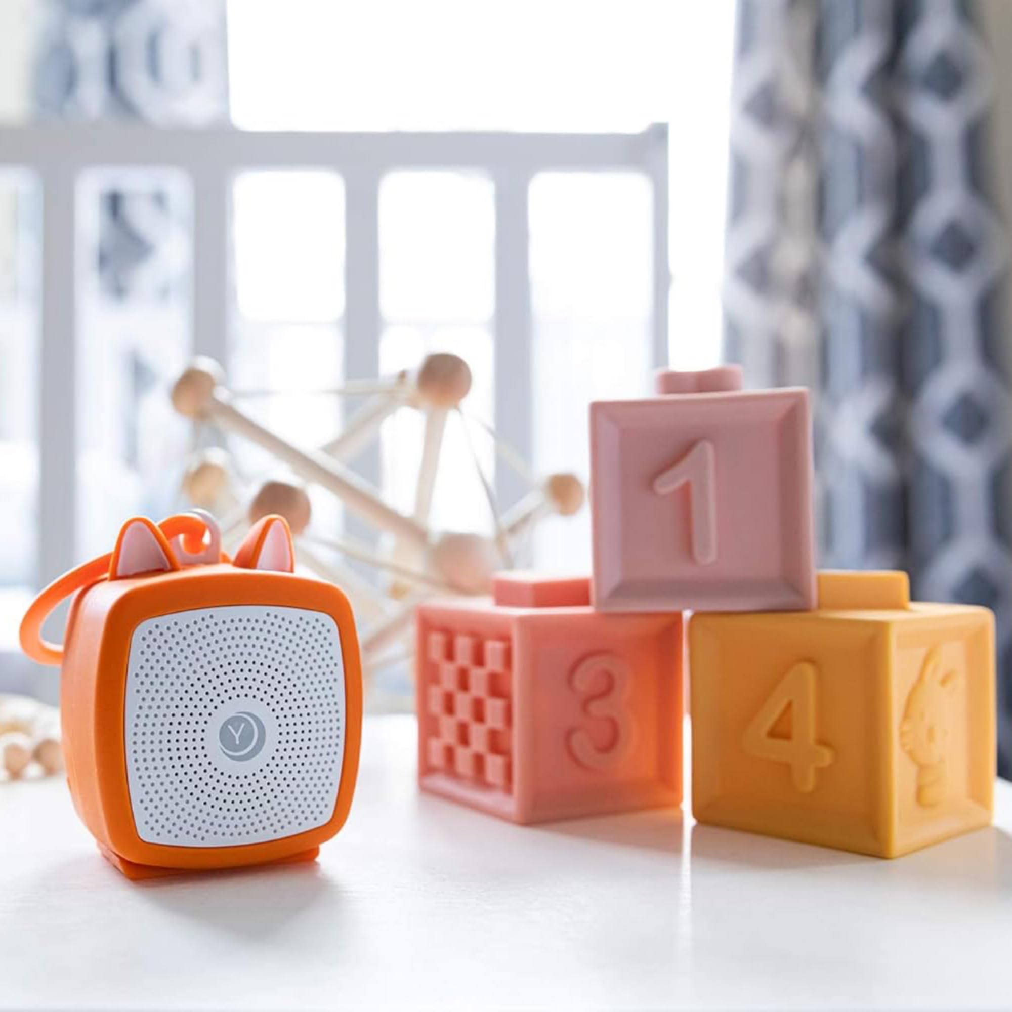 Yogasleep Pocket Baby Soother silicone cover is dishwasher-safe for easy cleanup.