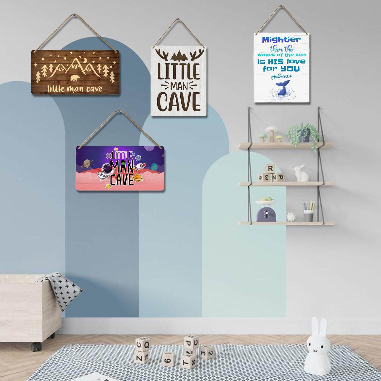 YOHIYE hanging hemp-cord sign enables quick, tool-free display anywhere