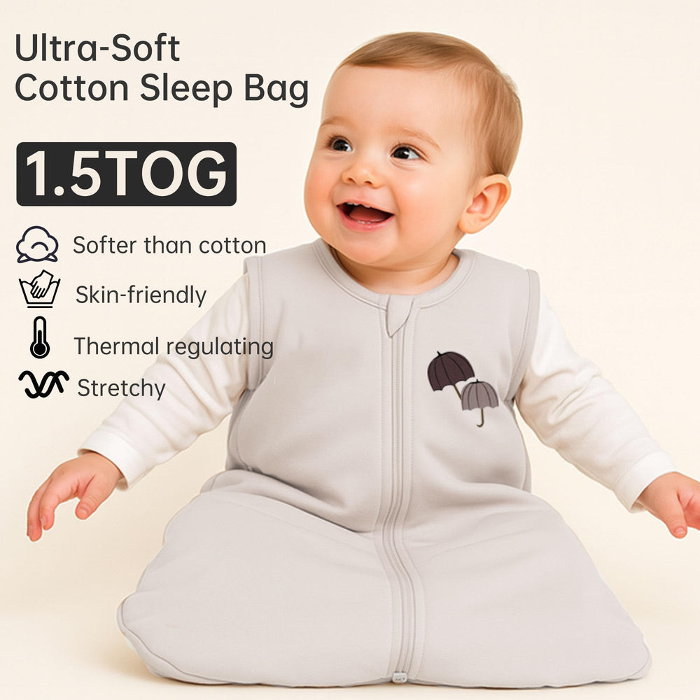 YOHKOH sleep sack fabric texture close-up highlights breathable cotton comfort.