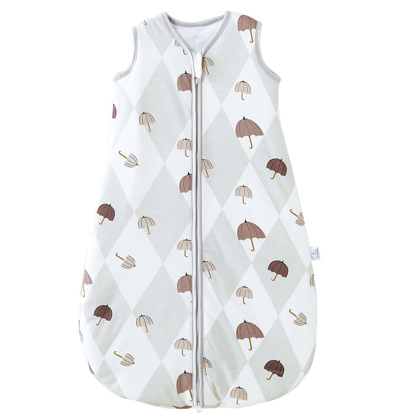 YOHKOH baby sleep sack front view in grey A for safe, cozy sleep.