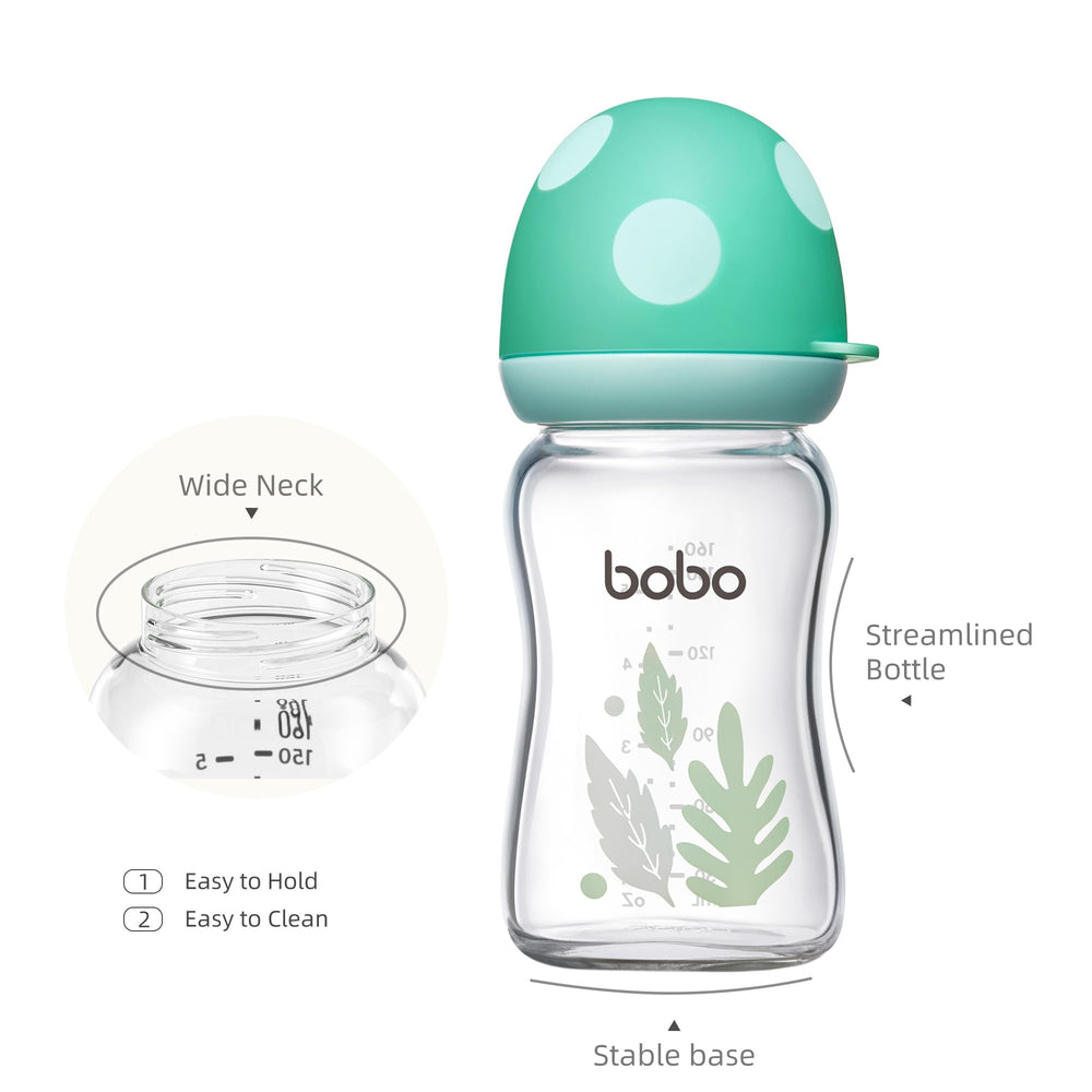YOHKOH borosilicate glass construction close-up emphasizing purity and clarity for safe feeding