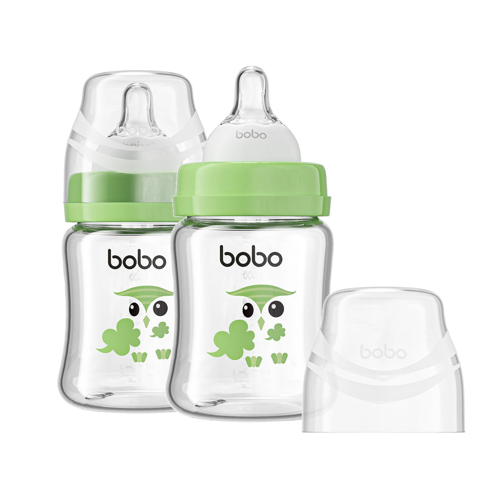 YOHKOH glass bottle pack-2 for newborn feeding with durable, BPA-free glass.
