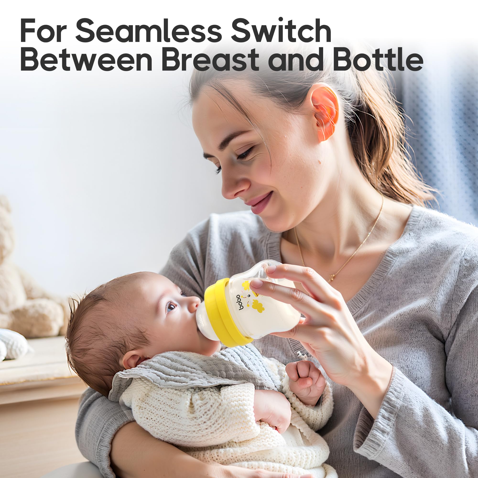 YOHKOH glass baby bottle wide neck eases filling and cleaning