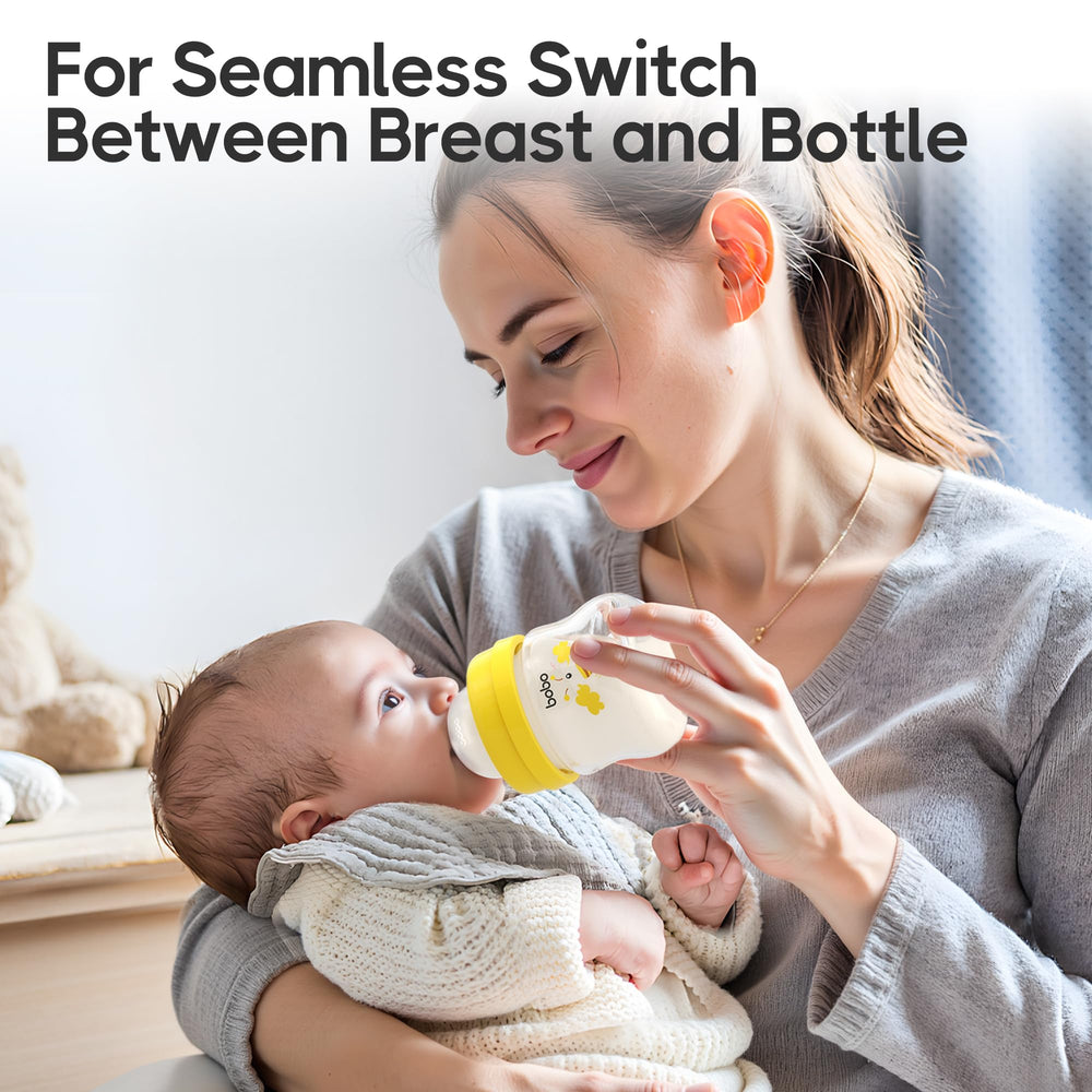 YOHKOH glass baby bottle wide neck eases filling and cleaning
