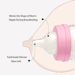 YOHKOH clear borosilicate bottle shows milk level clearly.