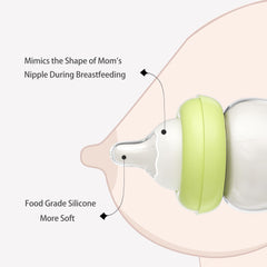 YOHKOH silicone nipple detail for soft latch and comfortable feeding.