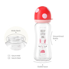 YOHKOH silicone nipple demonstrating soft, natural-feel feeding.