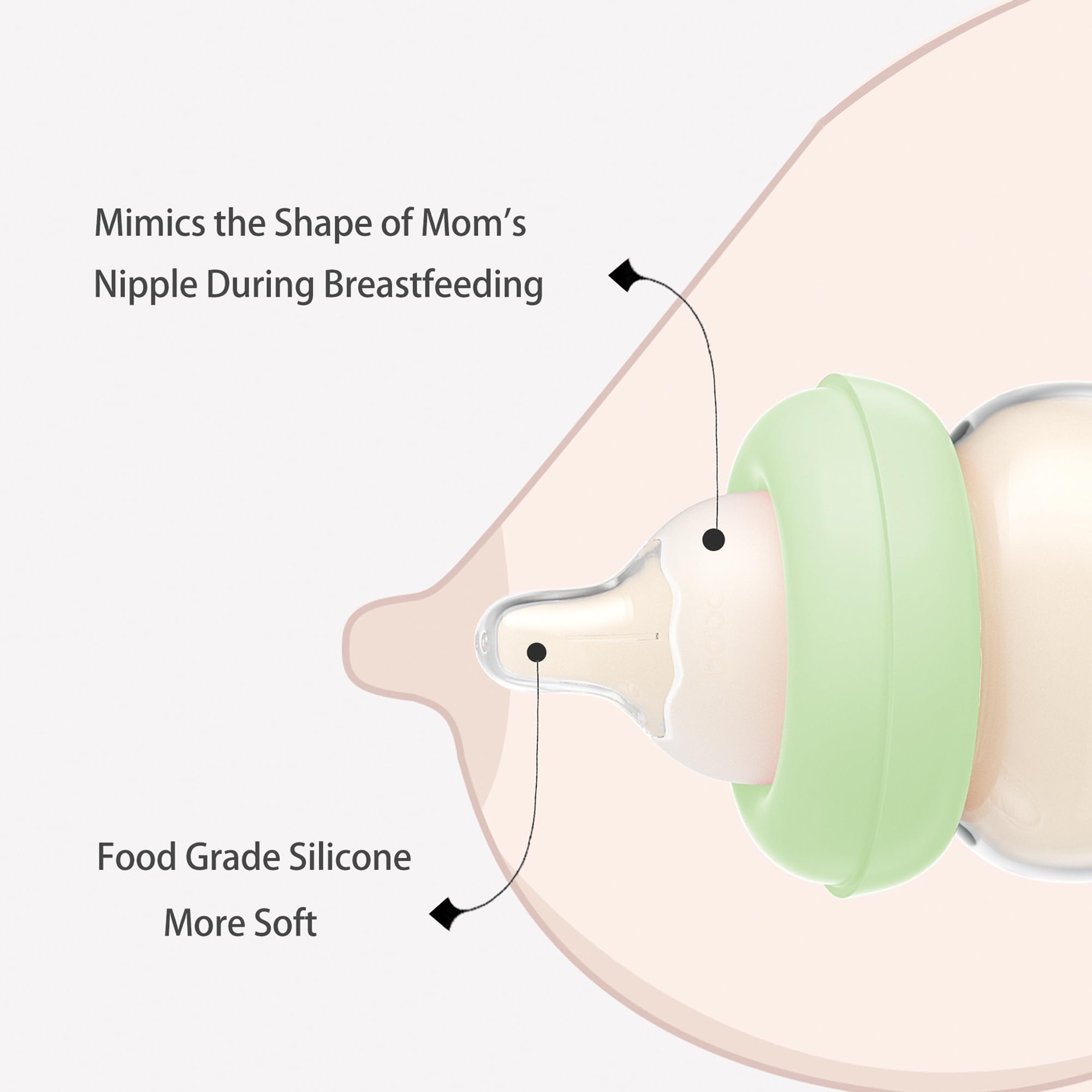 YOHKOH silicone nipple soft-touch supports gentle latch and natural feeding.