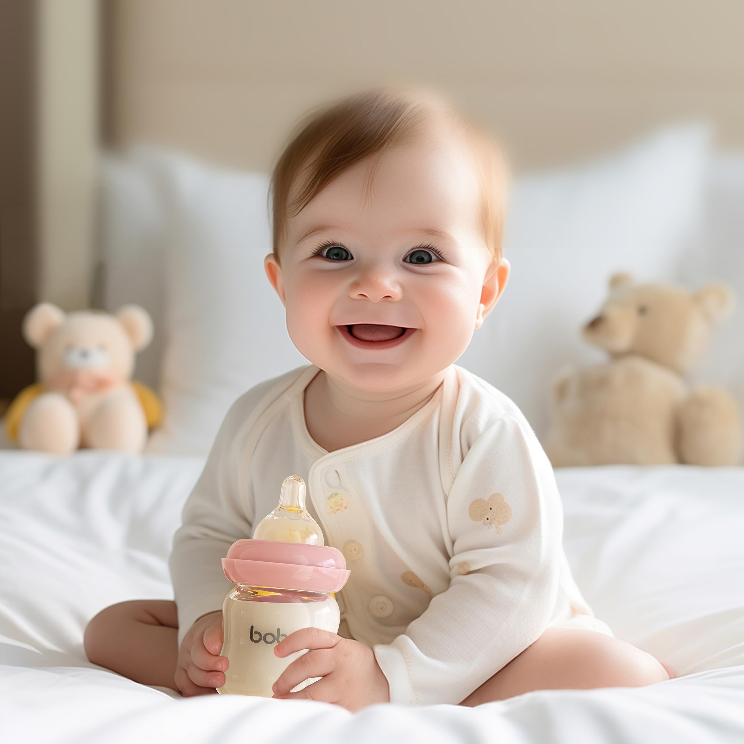 YOHKOH nipples fit all wide-neck bottles for versatile feeding.