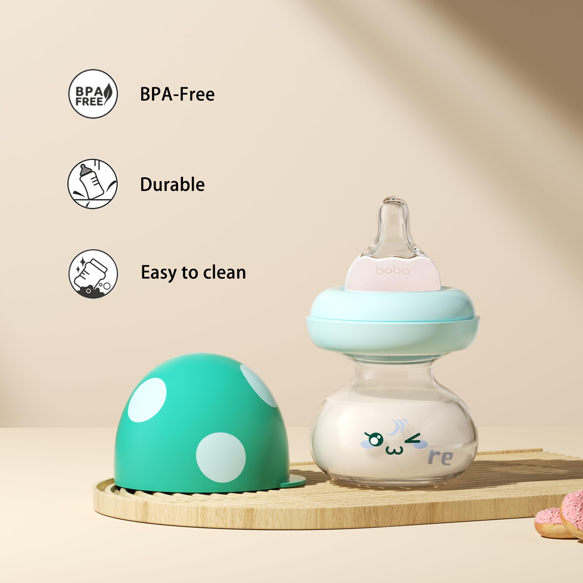 YOHKOH wide-neck bottle design simplifies washing by hand or dishwasher