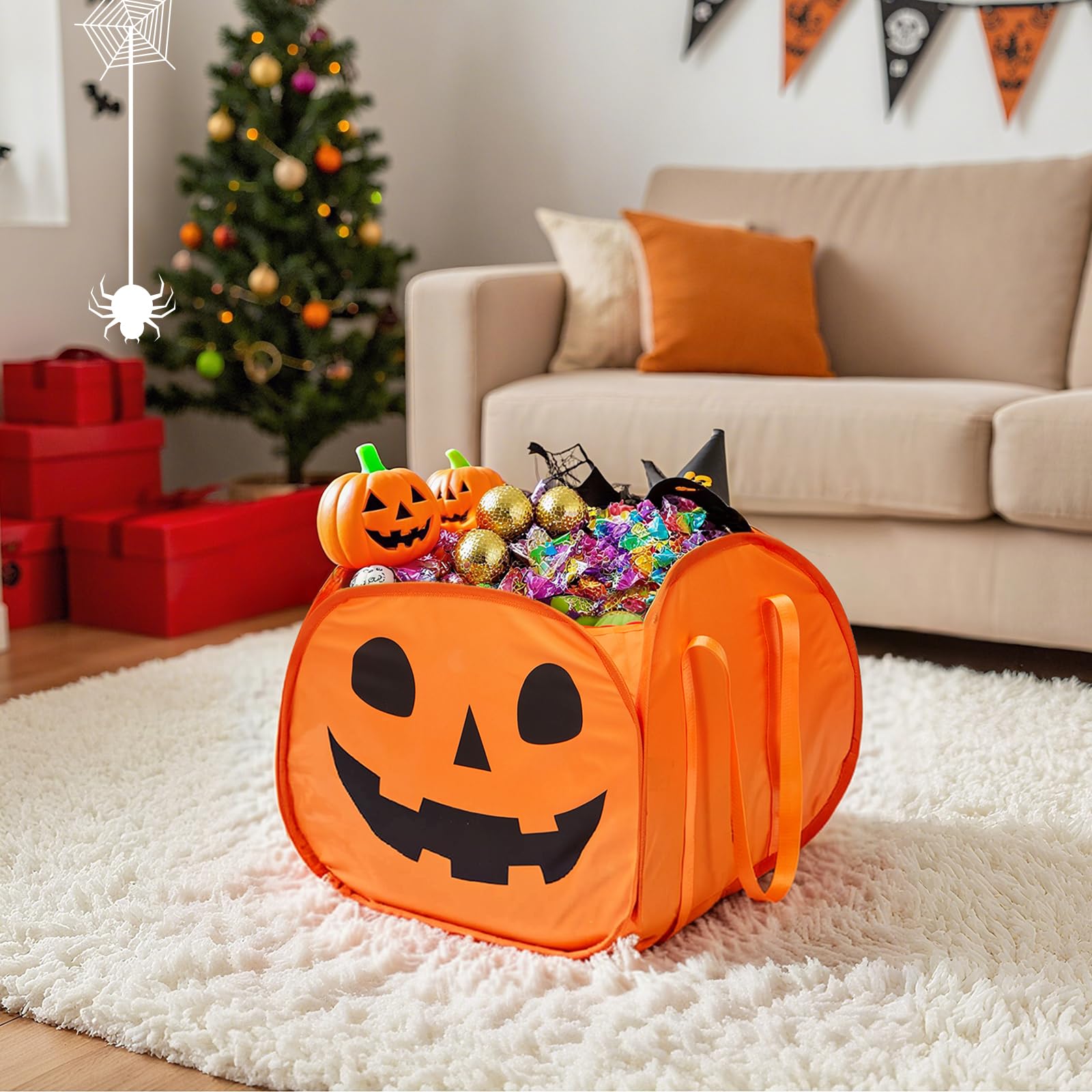 YOHOOLYO 95L pumpkin basket decorative kid-friendly Halloween decor.