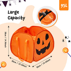 YOHOOLYO 95L pumpkin basket open top makes filling easy during Halloween.