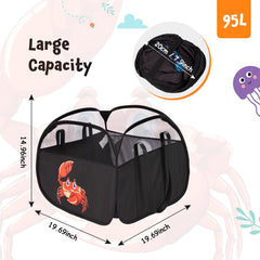 YOHOOLYO 95L toy storage basket with reinforced handles for easy transport.