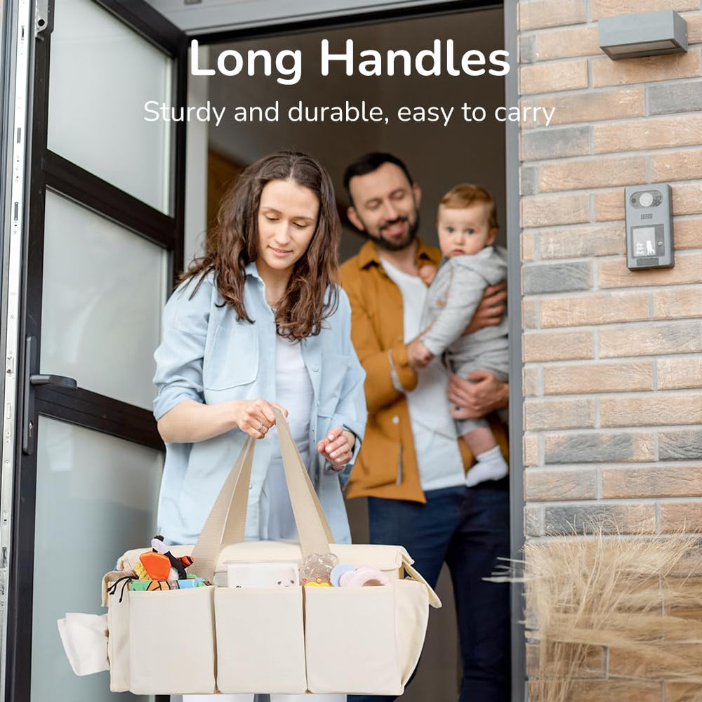 YOHOOLYO lightweight design diaper caddy is easy to carry between rooms.