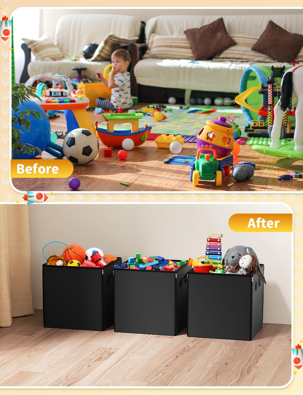 YOHOOLYO building bricks storage mat supports quick cleanup after play