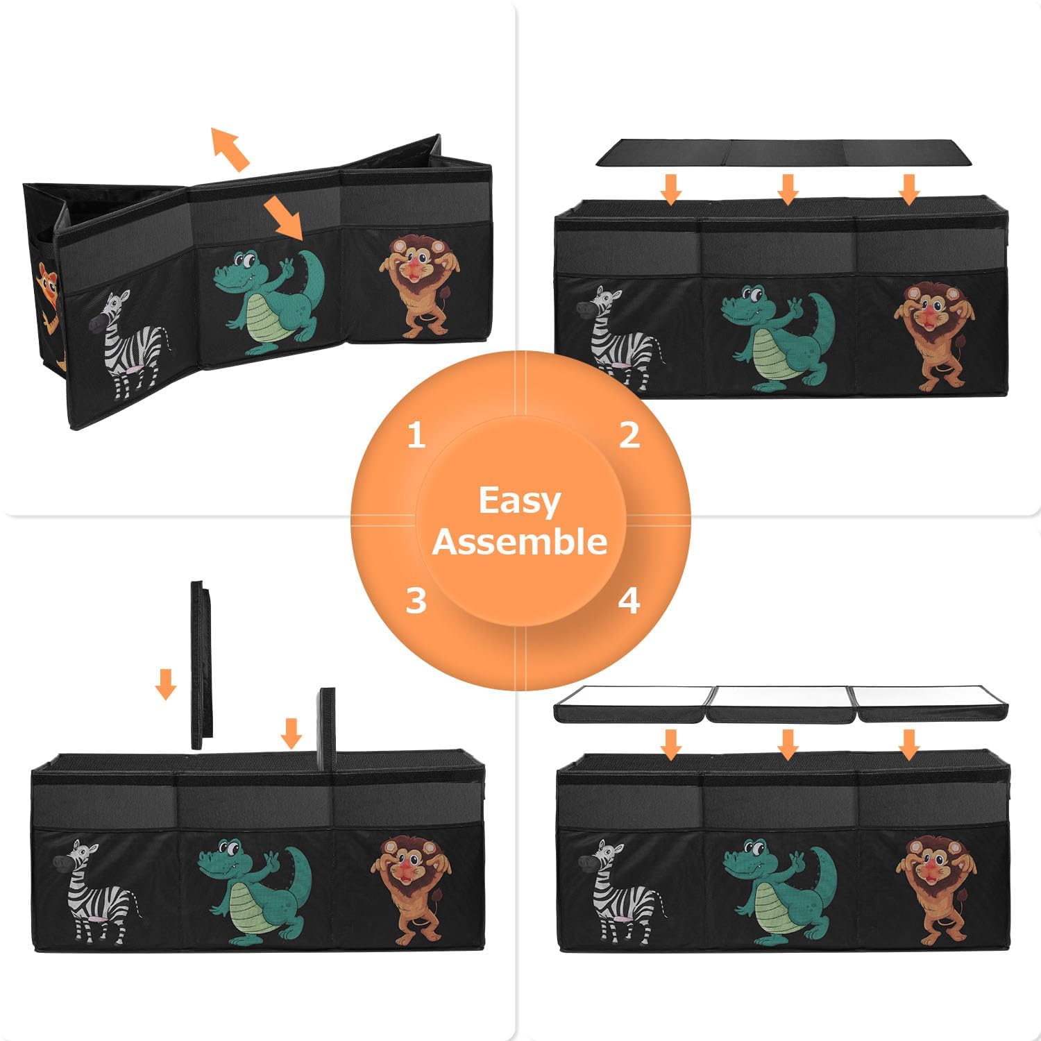 YOHOOLYO toy box removable lids for easy access