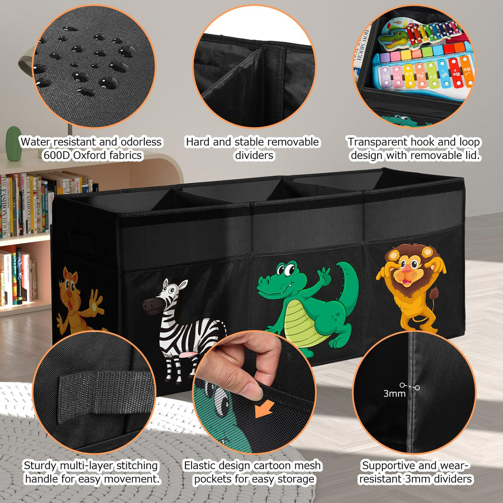YOHOOLYO toy box transparent lids help kids locate contents quickly
