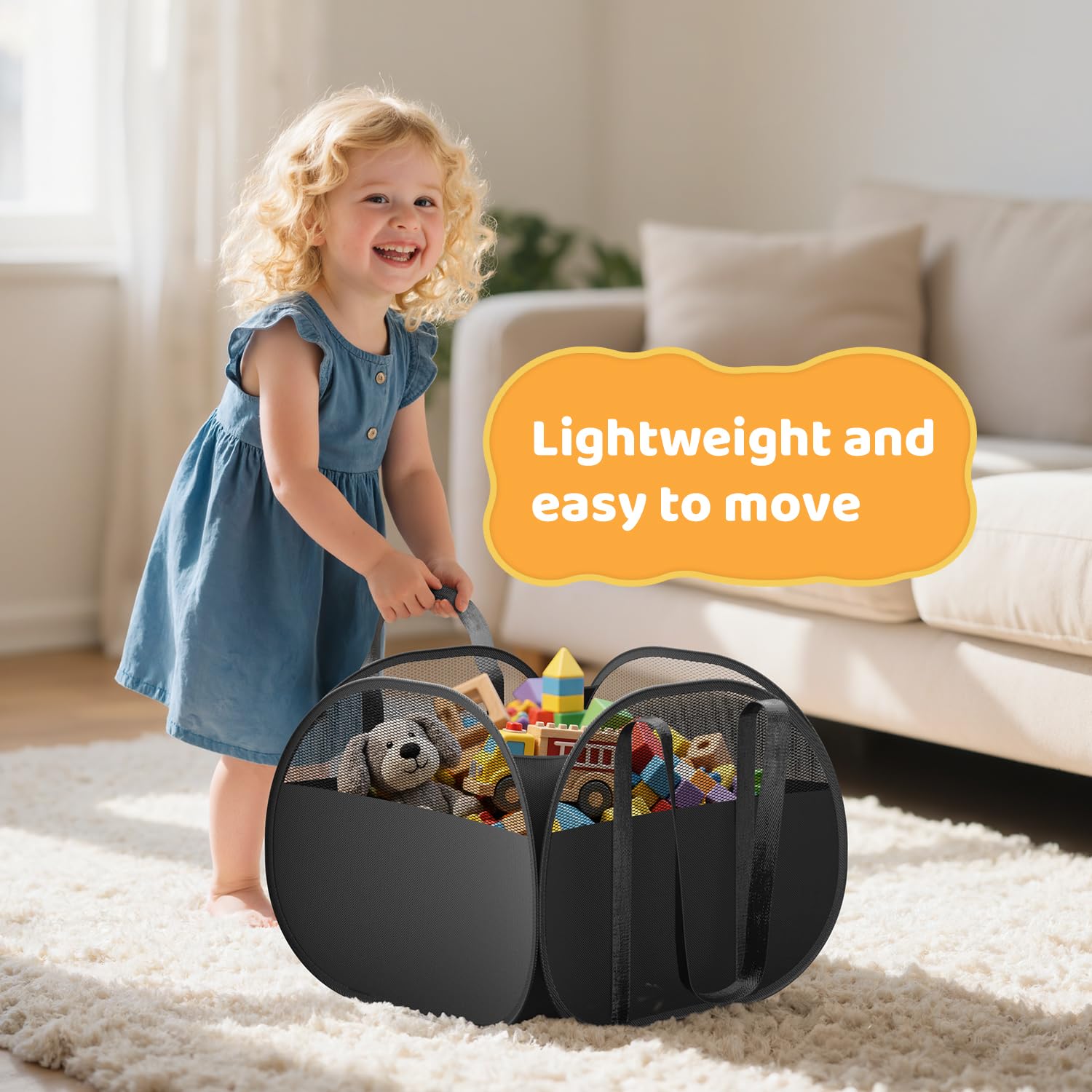Foldable design shown collapsing flat for compact storage.