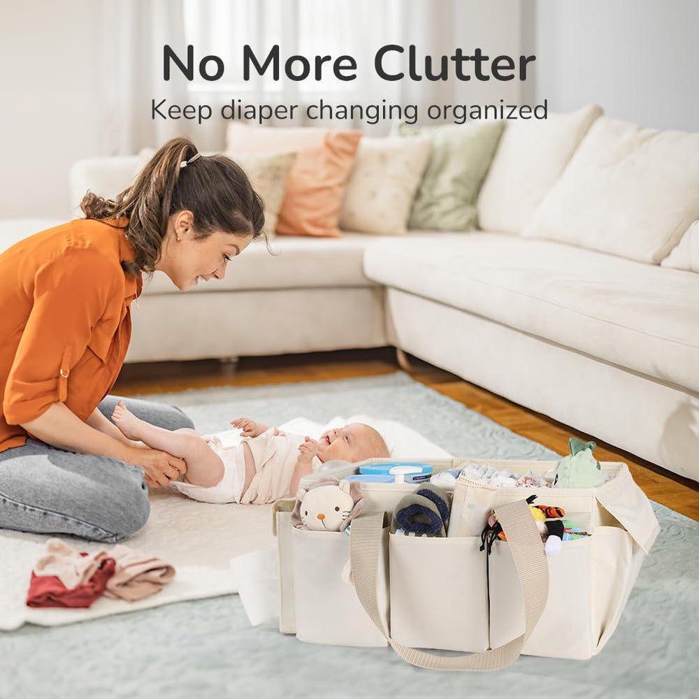 YOHOOLYO registry must-have diaper caddy complements any nursery.