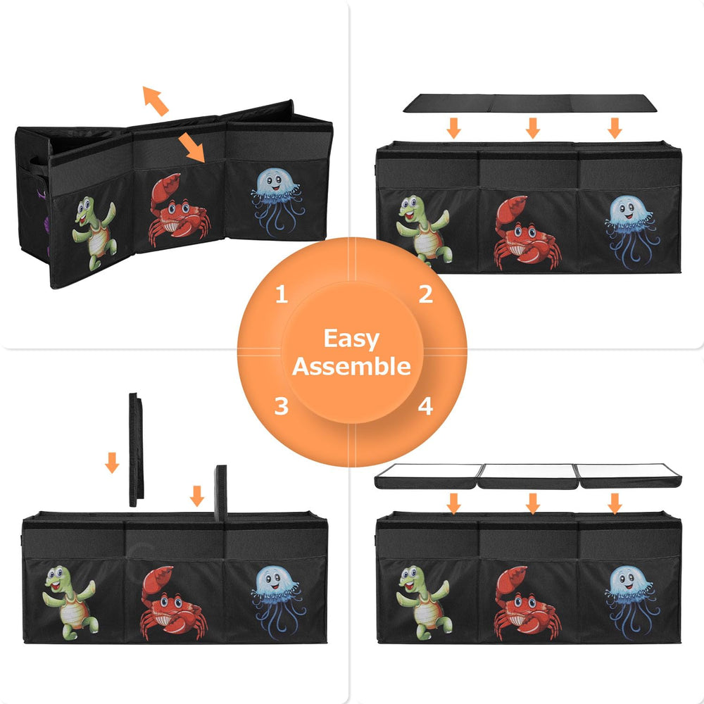 YOHOOLYO removable lids provide flexible storage for books and blankets.