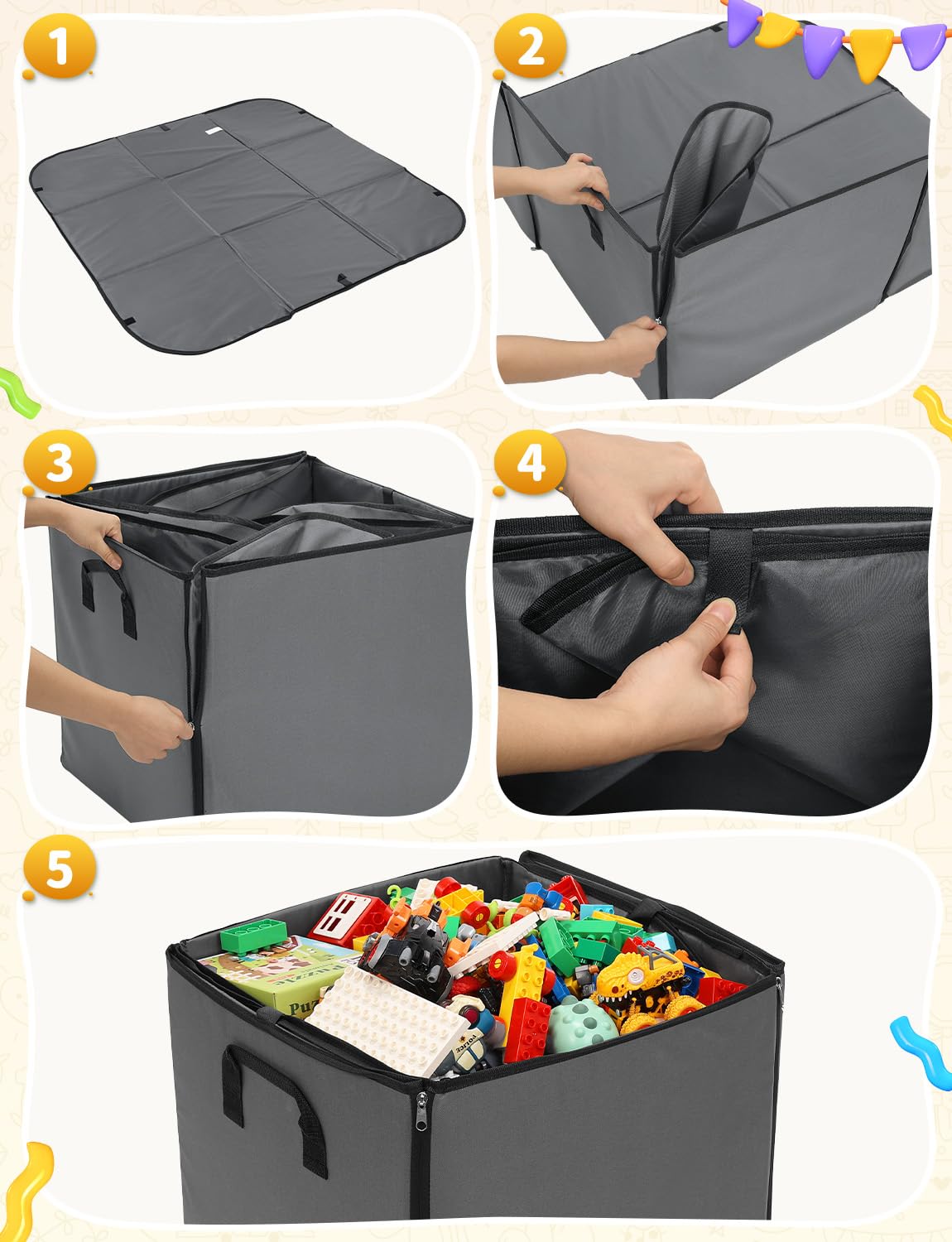 YOHOOLYO space saving fold and store design makes cleanup quick