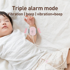 Yoicee bedwetting alarm with three modes showing sound, vibration, and off options