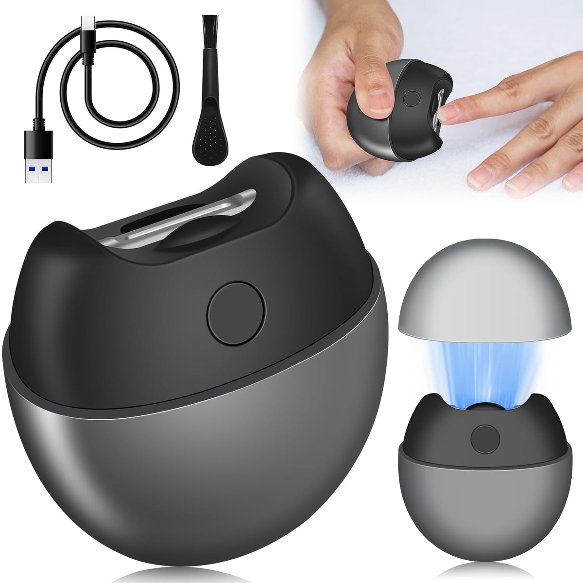 Yoiilifee electric nail clipper with light for precise trimming across ages.