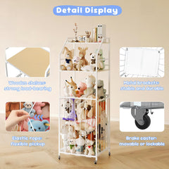 Yoimori lower shelves with elastic ropes keep plushes visible and accessible