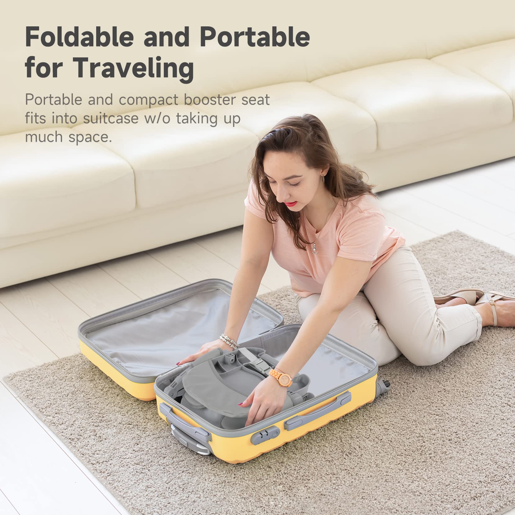 YOLEO booster with four height levels fits different tables