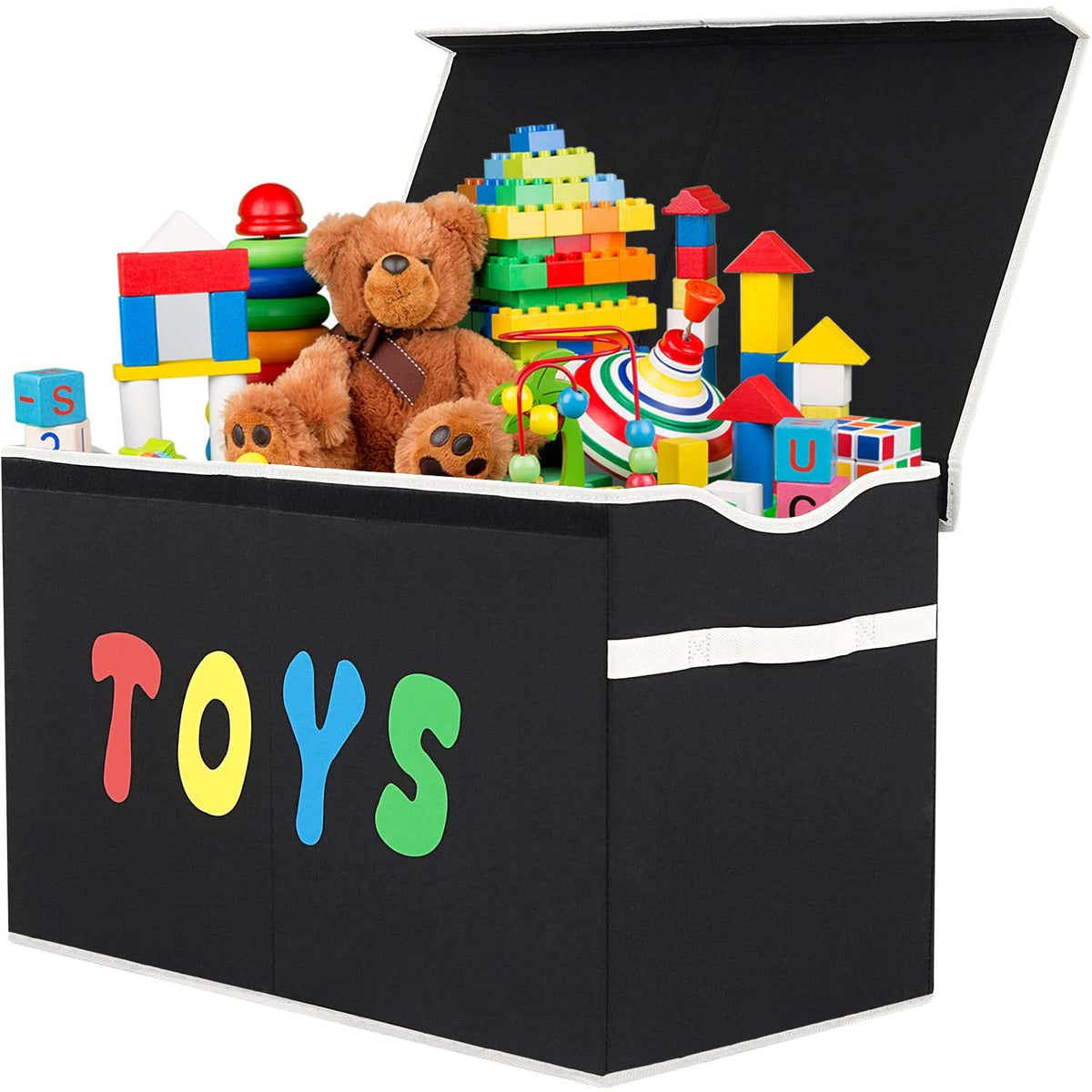 YOLOXO Toy Box Chest collapsible lid stores toys neatly and saves space.