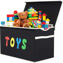 YOLOXO Toy Box Chest collapsible lid stores toys neatly and saves space.