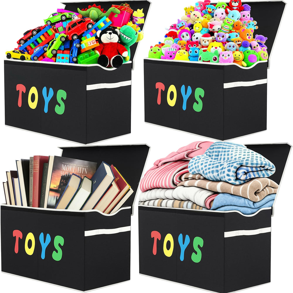 YOLOXO Toy Box Chest extra-large dimensions fit bulky stuffed animals.