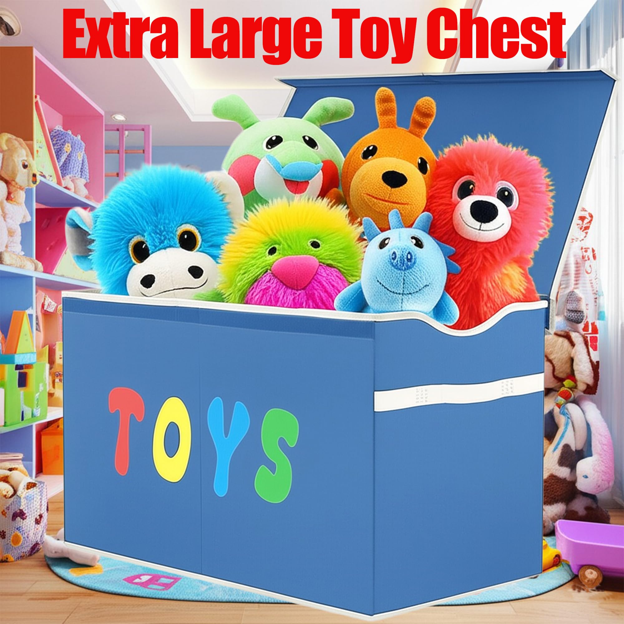 YOLOXO reinforced bottom toy box chest that stays sturdy under load