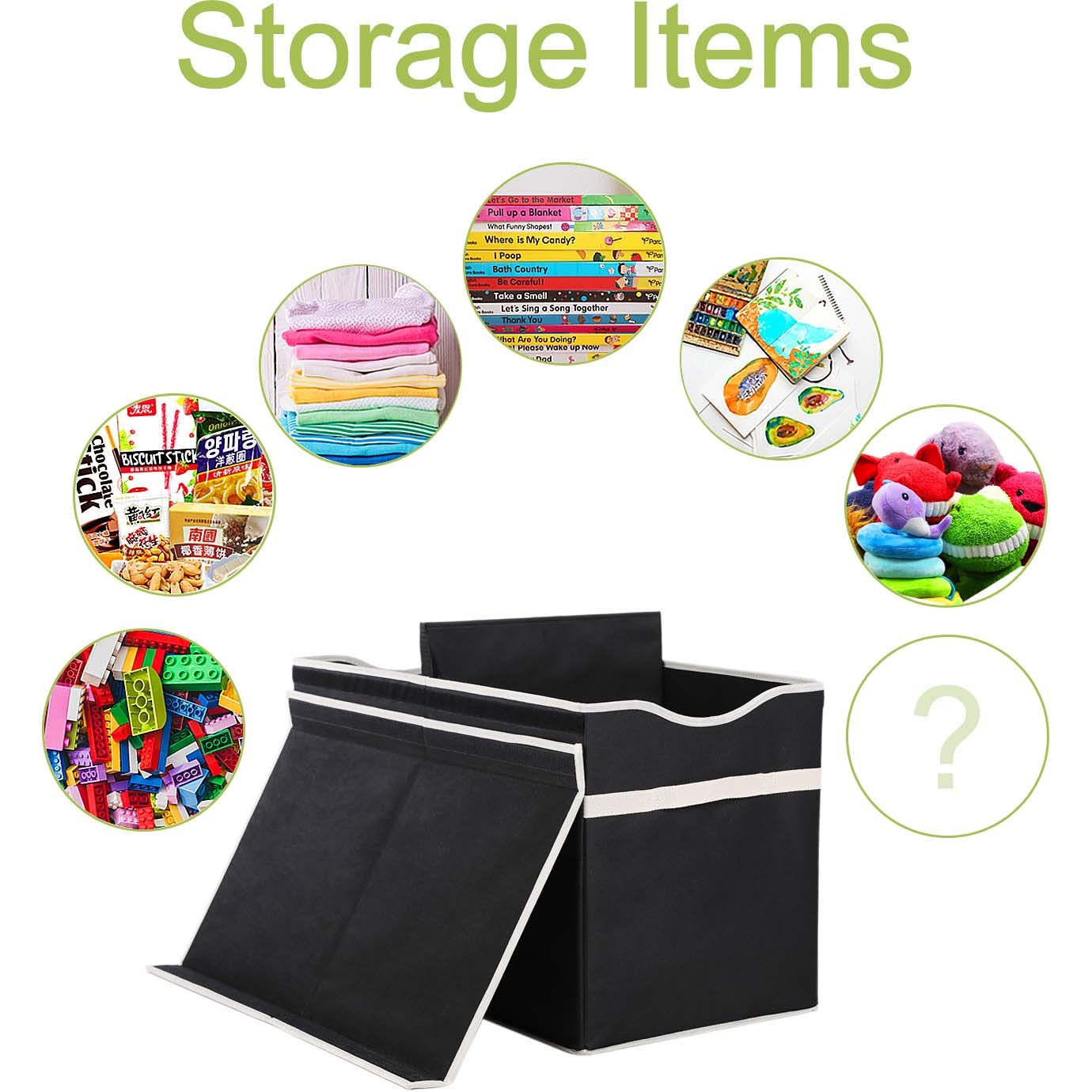 YOLOXO Toy Box Chest soft side handles aid quick tidy-ups.