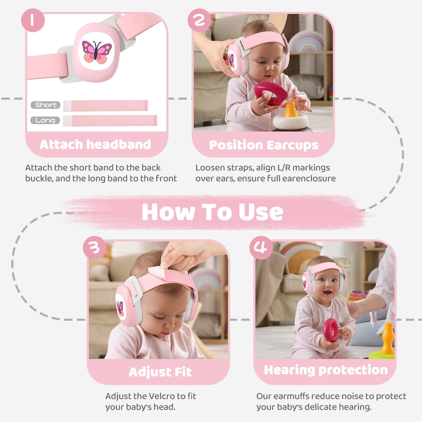 YomauiYee earmuffs include plush PU leather cushions for a gentle, pressure-free fit