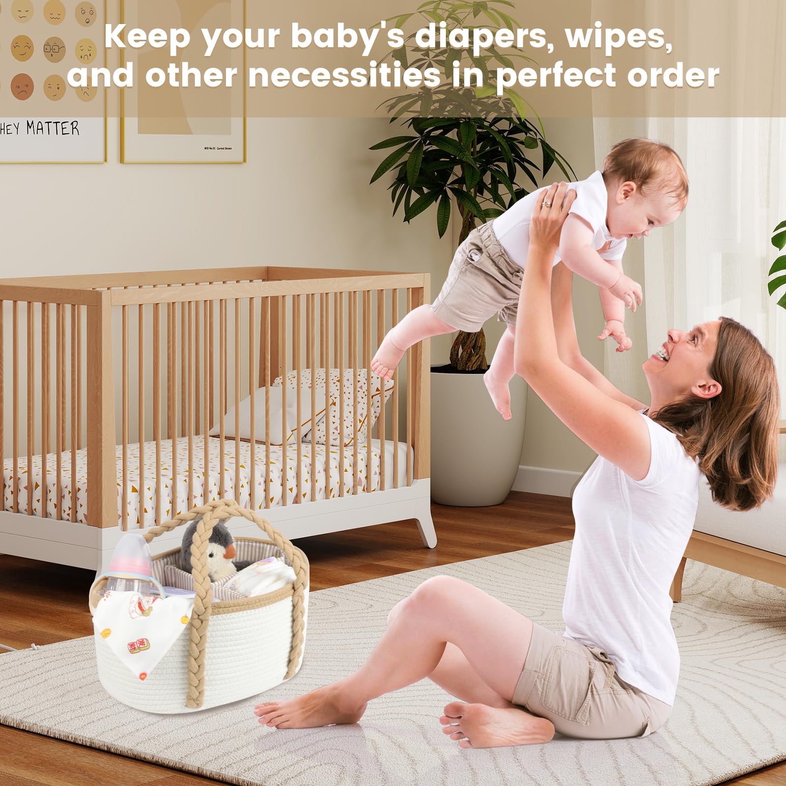 YOMECHEO cotton rope material highlights durable, baby-safe storage