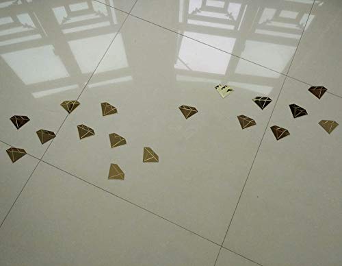 YongPan diamonds acrylic mirror wall sticker in gold for bathroom or kitchen ambiance