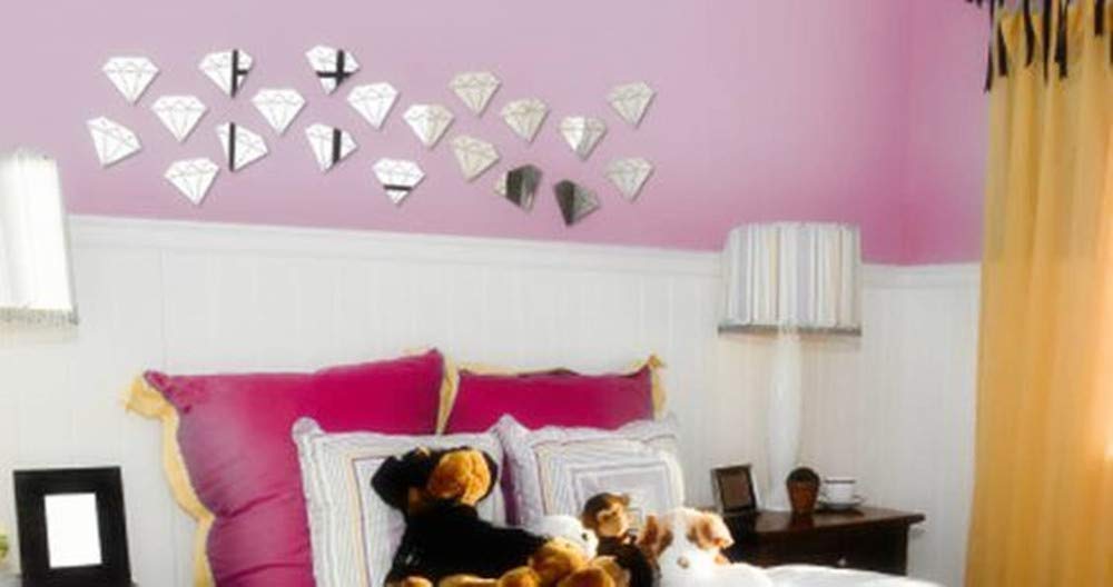 YongPan gold diamond mirror wall art for kids rooms and more
