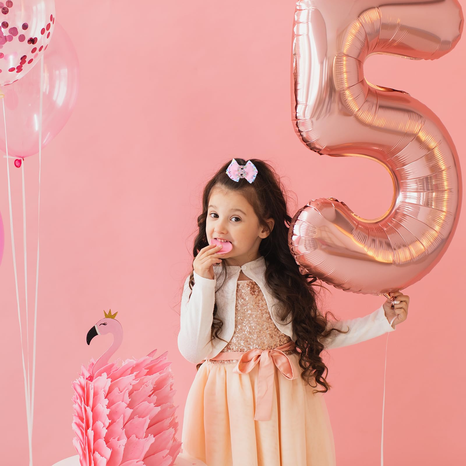 YONHTUTU pink donut ice cream bow with clip, secure for 2–6 year olds