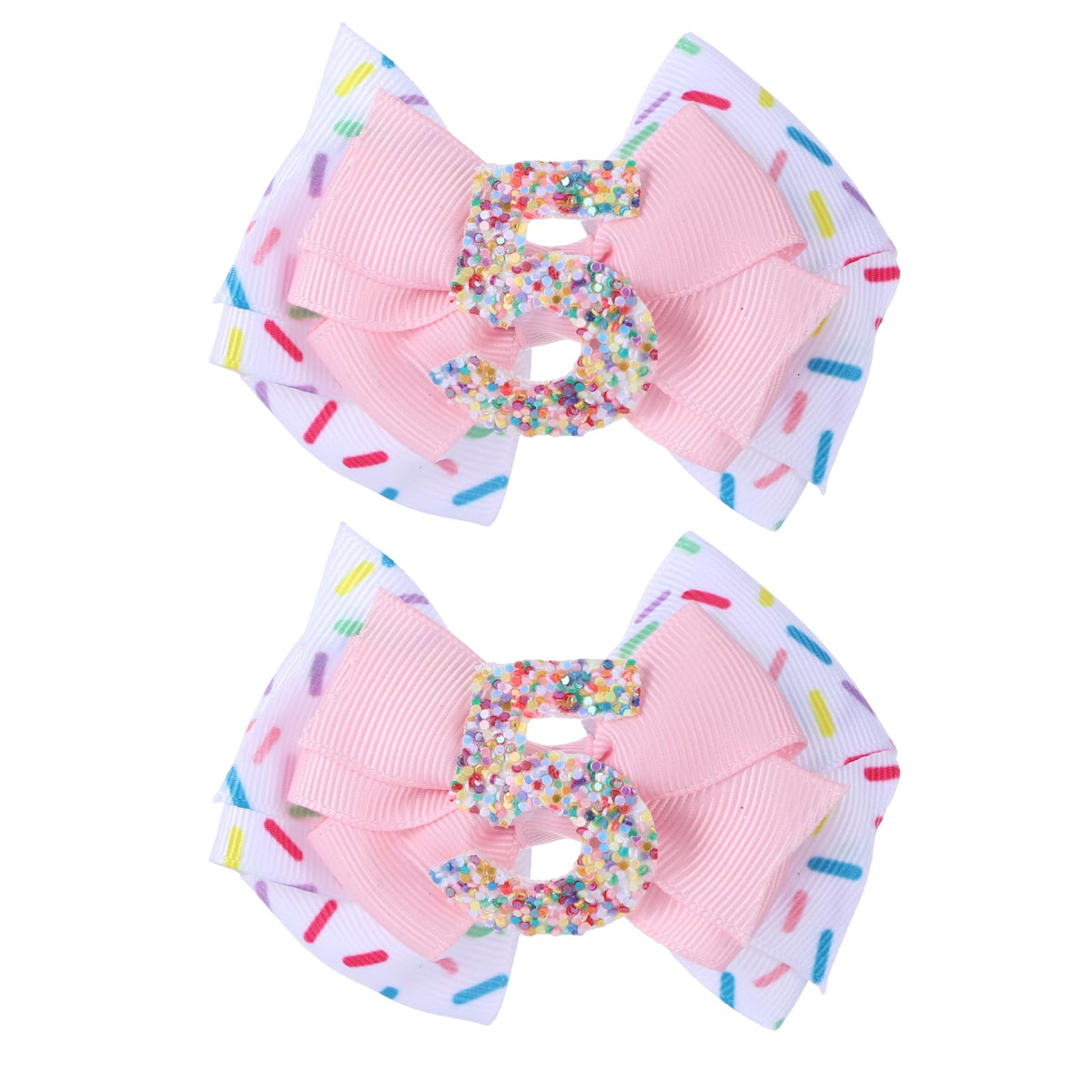 YONHTUTU pink birthday bow on nylon band, ideal for babies and photos