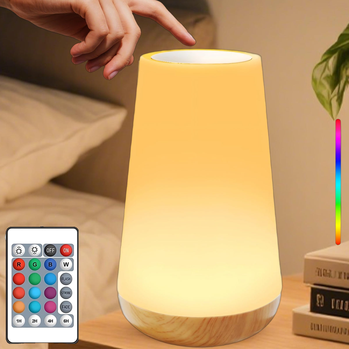 Yonito night light displaying 13 colors to create a calming nursery mood.