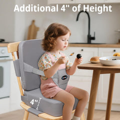 YONTINY booster base with non-slip grip preventing chair movement.